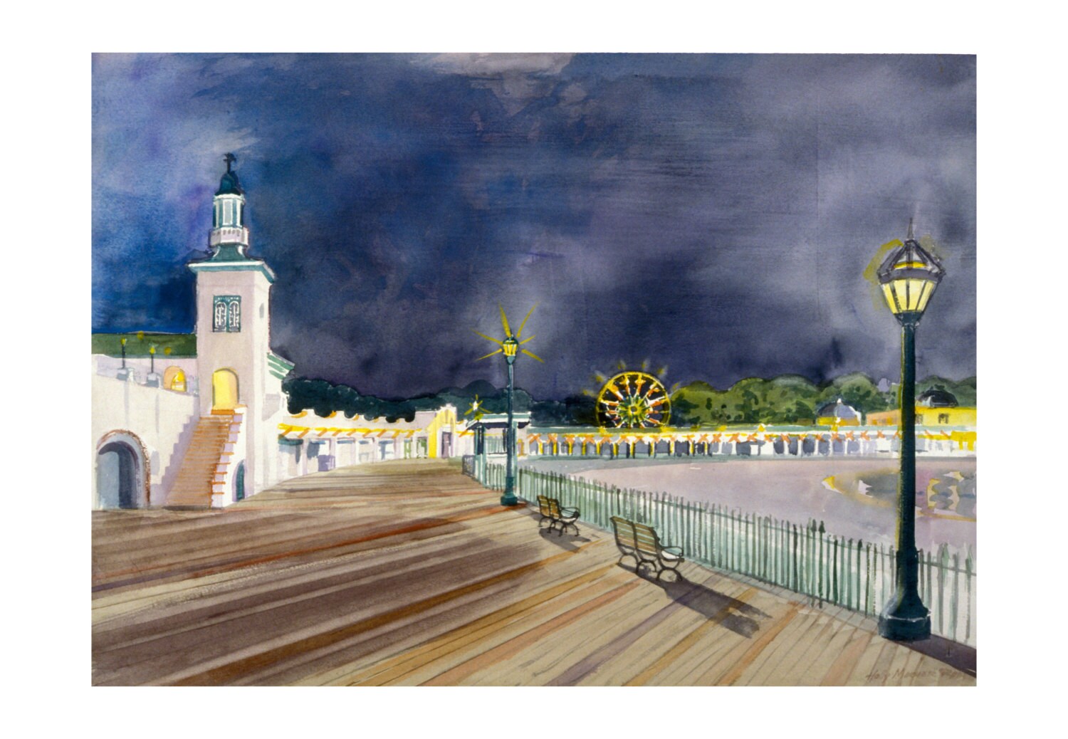 Early Evening Playland, Rye, NY, giclee print