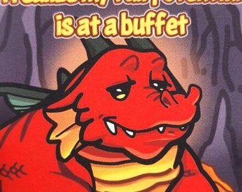 Fridge magnet Gluttonous Dragon Buffet 2.5" x 3.5" Rectangle