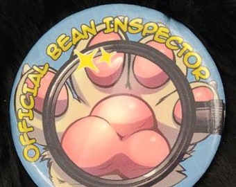 Furry Official Bean inspector Button