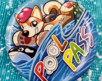 Furry Pool Toy Button - Official Pool Pass Button