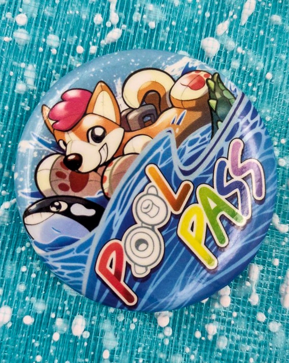 Furry Pool Toy Button - Official Pool Pass Button