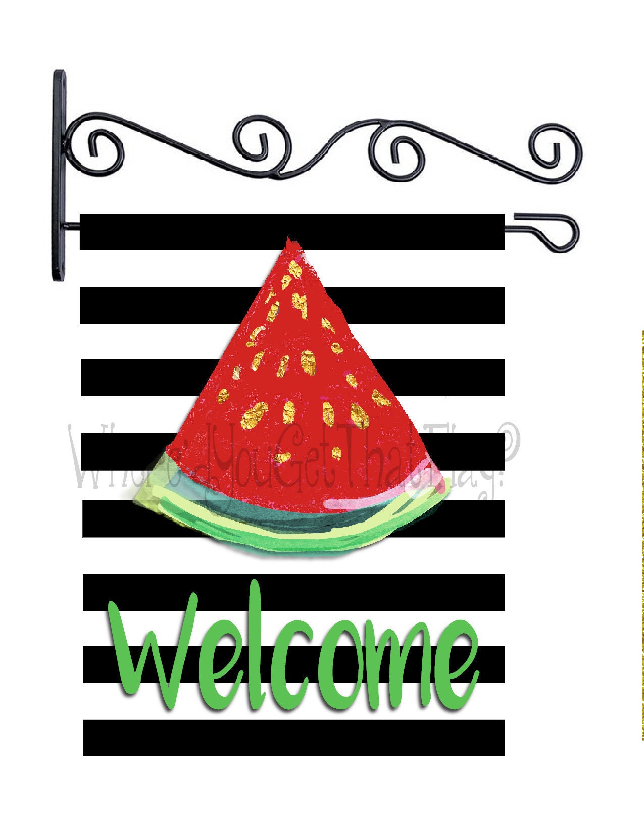 Custom Personalized Yard Sign Watermelon Watercolor Red Etsy