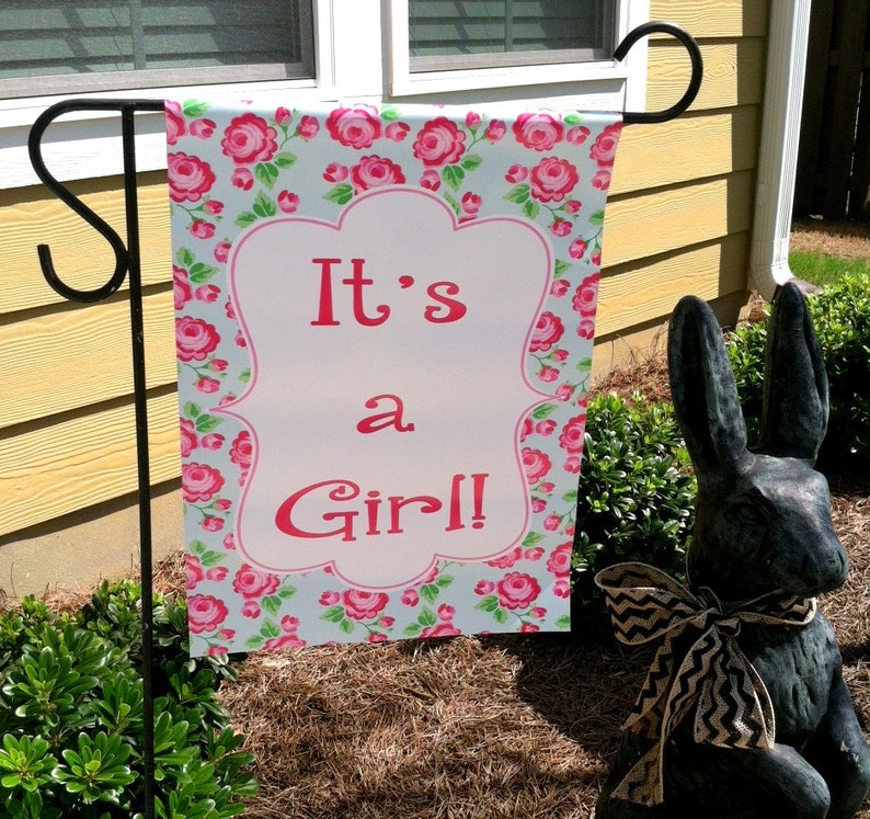 Custom Personalized Yard Sign It's a Girl Floral Etsy