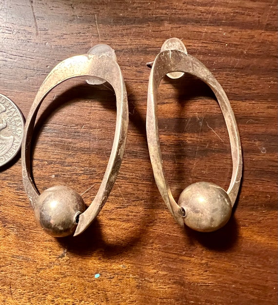 Sterling Mid century modern earrings.