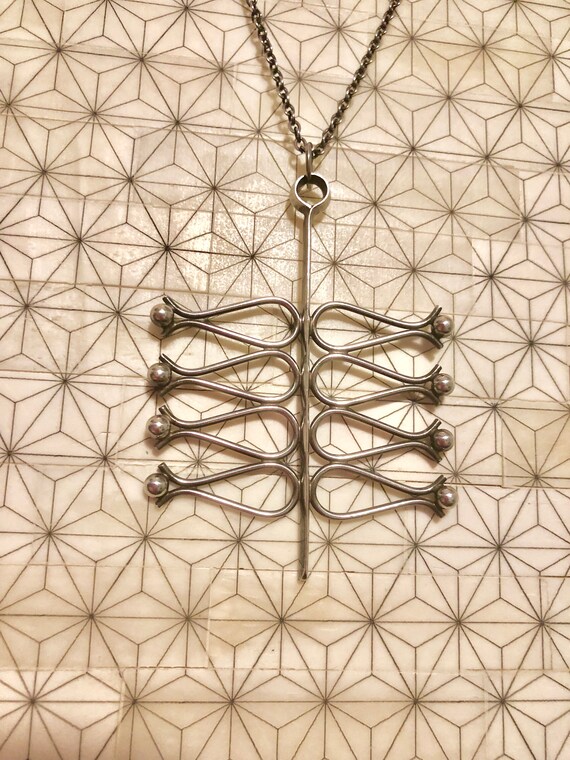 Mid century modern sterling pendant modernist