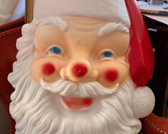 RESERVED FOR LINDA Vintage Empire Giant Santa Face Blow Mold