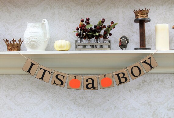Fall Baby Shower Signs Its A Boy Banners Pumpkin Patch Baby Etsy