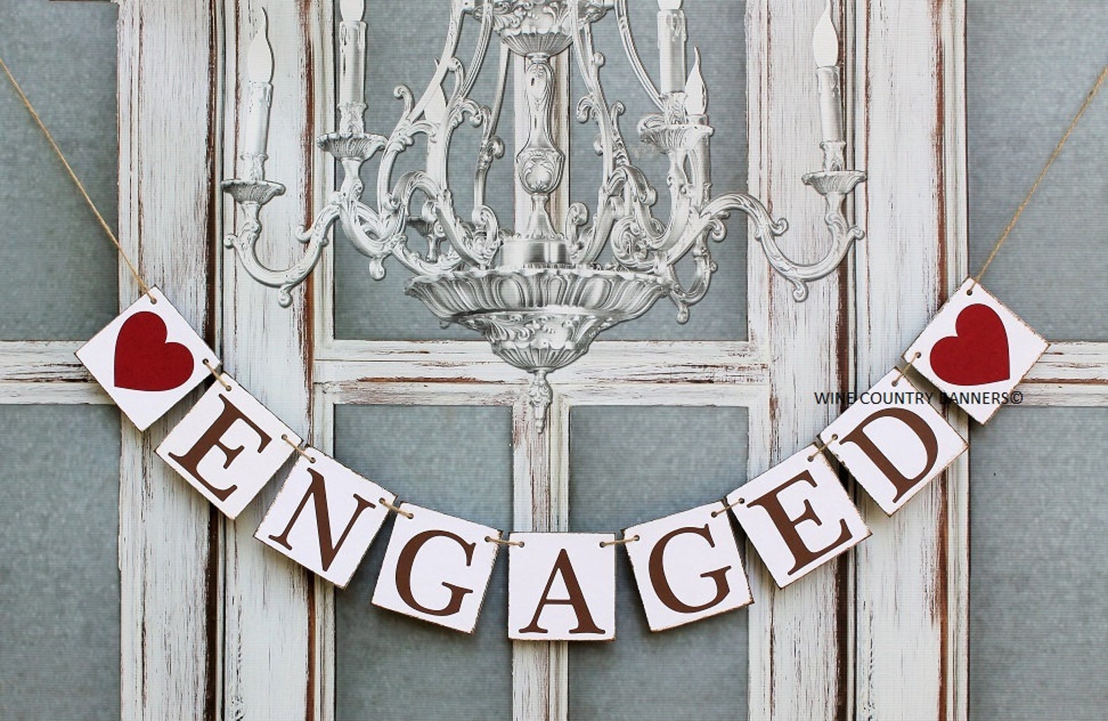 ENGAGED Signsengagement Bannersrustic Wedding Etsy