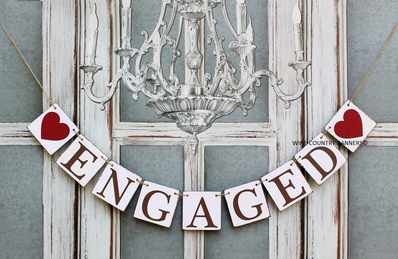 ENGAGED BANNERS Engagement BANNERS Rustic Engagement - Etsy