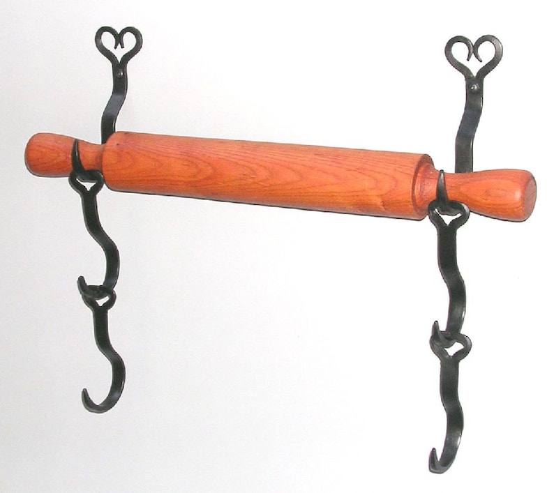 Rolling Pin Holder/hangeradd on Pairblacksmith Hookswall Etsy