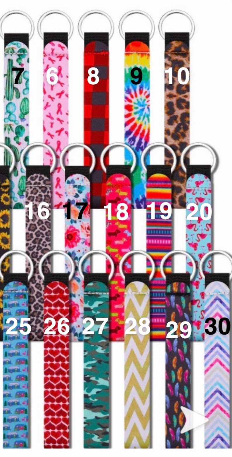 Neoprene Wristlet Keychain Lanyard Hand Wrist Lanyard Keychain Etsy