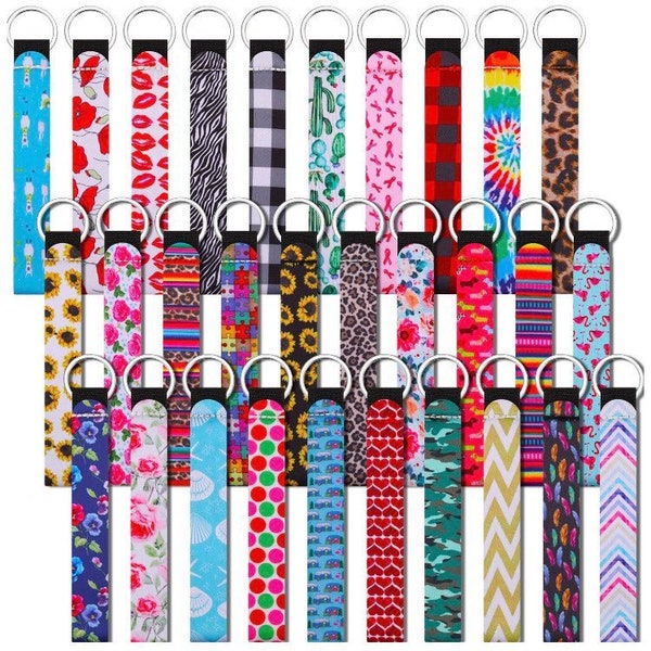 Neoprene Wristlet Keychain Lanyard Hand Wrist Lanyard Keychain Wrist Strap Keychain for Women & Girls  FREE shipping in the USA