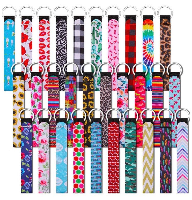 Neoprene Wristlet Keychain Lanyard Hand Wrist Lanyard Keychain Etsy UK