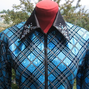 Western rail shirt, women&#39;s  32/34 S  zip turquoise,  pleasure, horsemanship,  SIZES