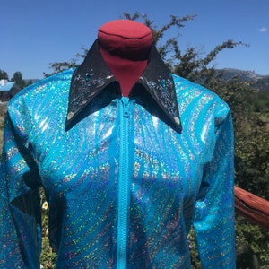 Western pleasure shirt, women, 32/34 S, turquoise silver, horsemanship , leadline, rodeo,  New