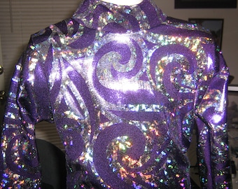 Western show shirt,  pleasure, leadline,  rodeo, purple,  GIRLS- xs s m l xl  New,