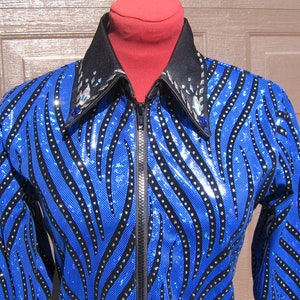Western rail shirt, horsemanship, pleasure, leadline,  Royal blue,  Women sizes  s m l xl----WOW
