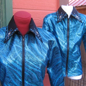 Chemise Western Turquoise Slinky Pour Fille - Taille XS à XL - Fait Main Aux USA