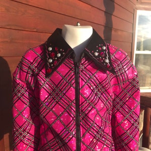 Western pleasure girls shirt, horsemanship, leadline, zip , CHOICE color 5 sizes, s m l xl, new