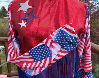 Women's western show shirt, patriotic, pleasure, rodeo, queen, leadline--  Colors,