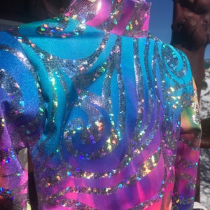 GIRLS Rainbow Shine Slinky Western Show Shirt Pleasure Horsemanship ...