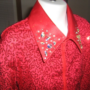 GIRLS, western pleasure shirt, horsemanship, rodeo, queen, lead line, RED, sizes s m l , USA