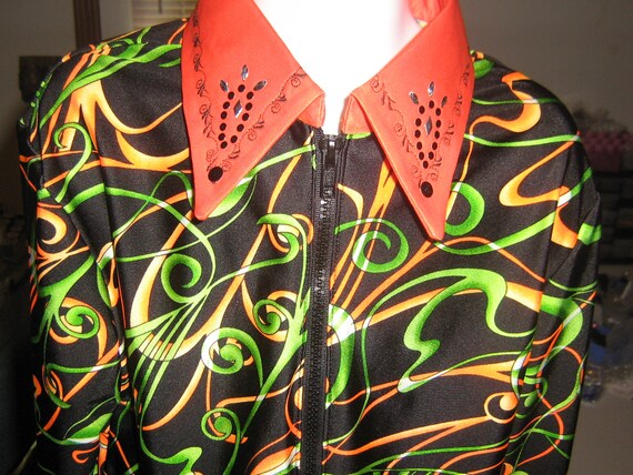 L Girls Youth Orange Green Western 