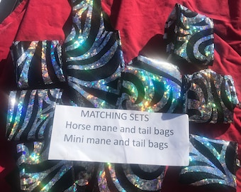 Tail bag, mane horse size, sets , or mane bags, or tail bag,  choice