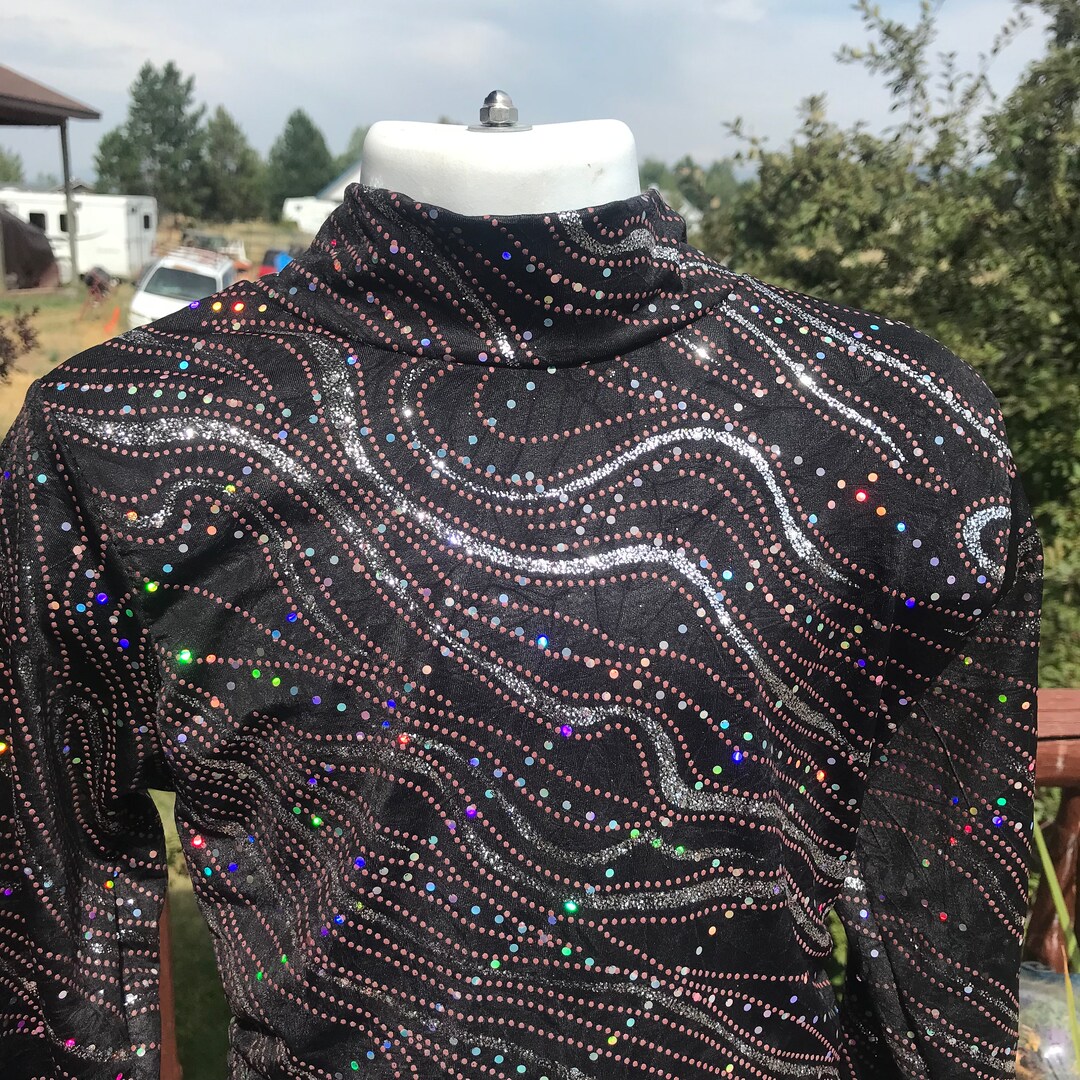 GIRLS, Black Silver , Slinky, Western Show Shirt, Pleasure