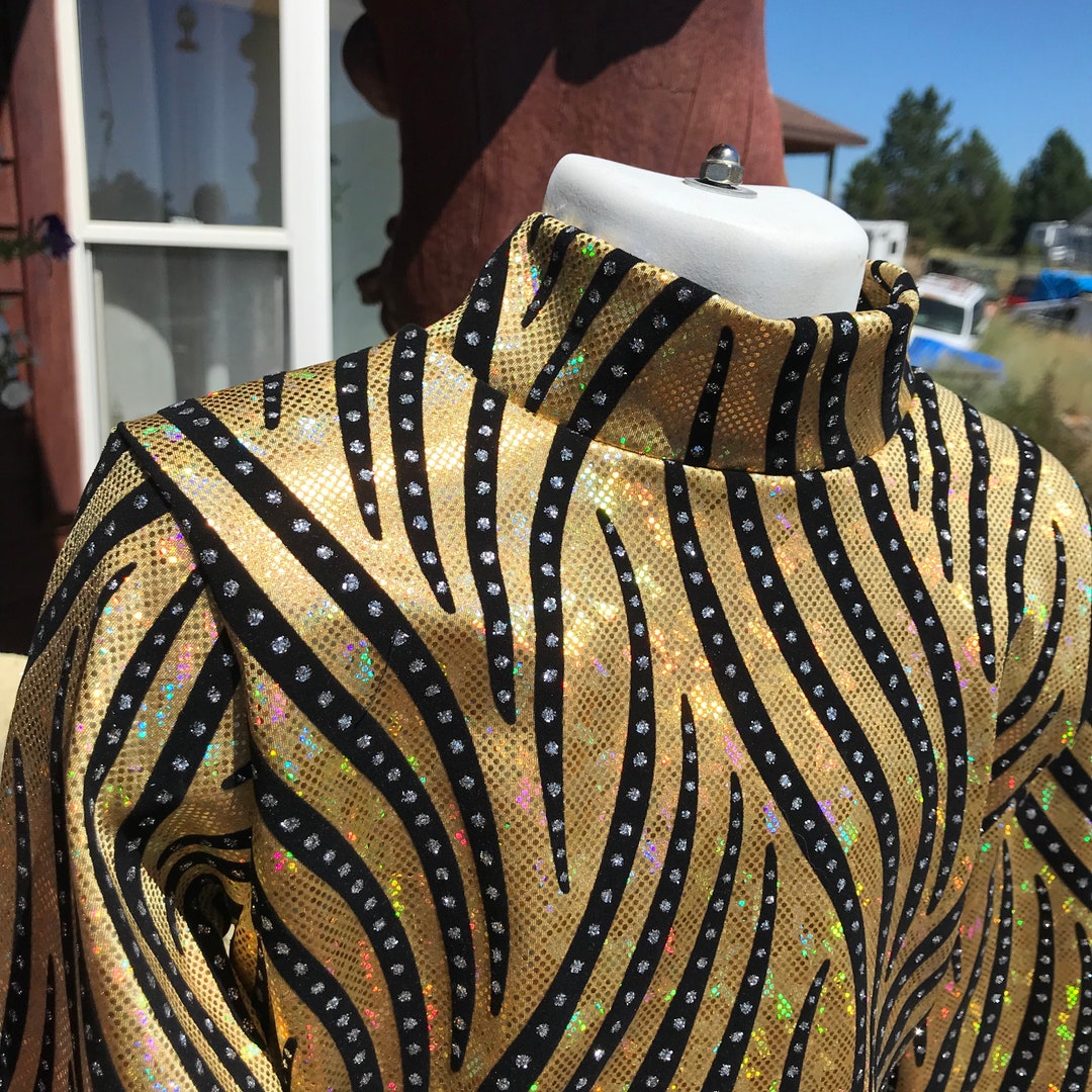 Gold/black Slinky, Western Show Shirt, Pleasure, Horsemanship, Leadline