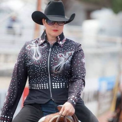 Chemise western rose Showmanship : veste de concours