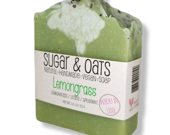 Lemongrass - Lemongrass, Litsea, Spearmint & Lemon Eucalyptus Essential Oil Vegan Soap