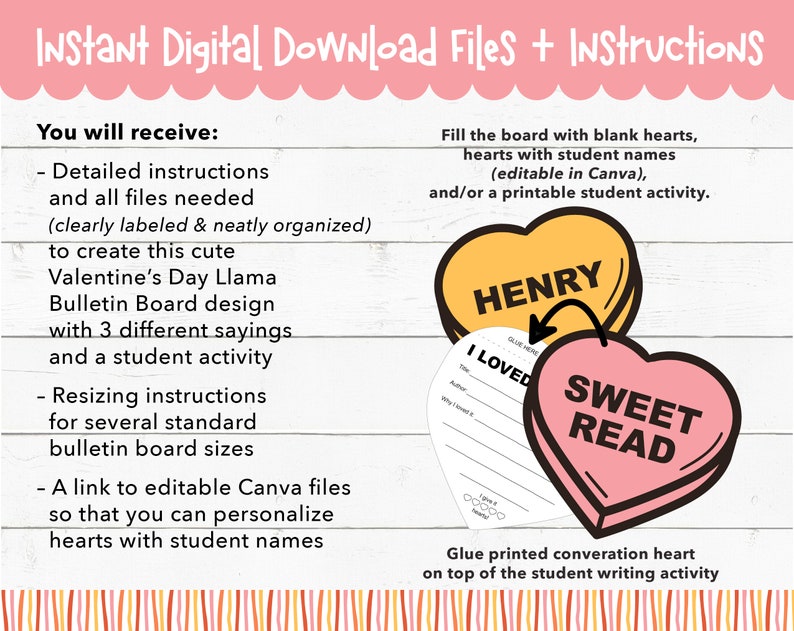 Printable Reading Books Themed Valentines Day Bulletin Board Kit for ...