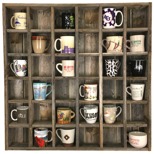 Kitchen Bath Cubby - Choose from 31 custom sizes - Storage for coffee mugs, paper, spices - Reclaimed wood decor