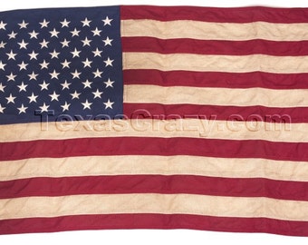 Tea Stained Antiqued 2 x 3 Foot American US Flag