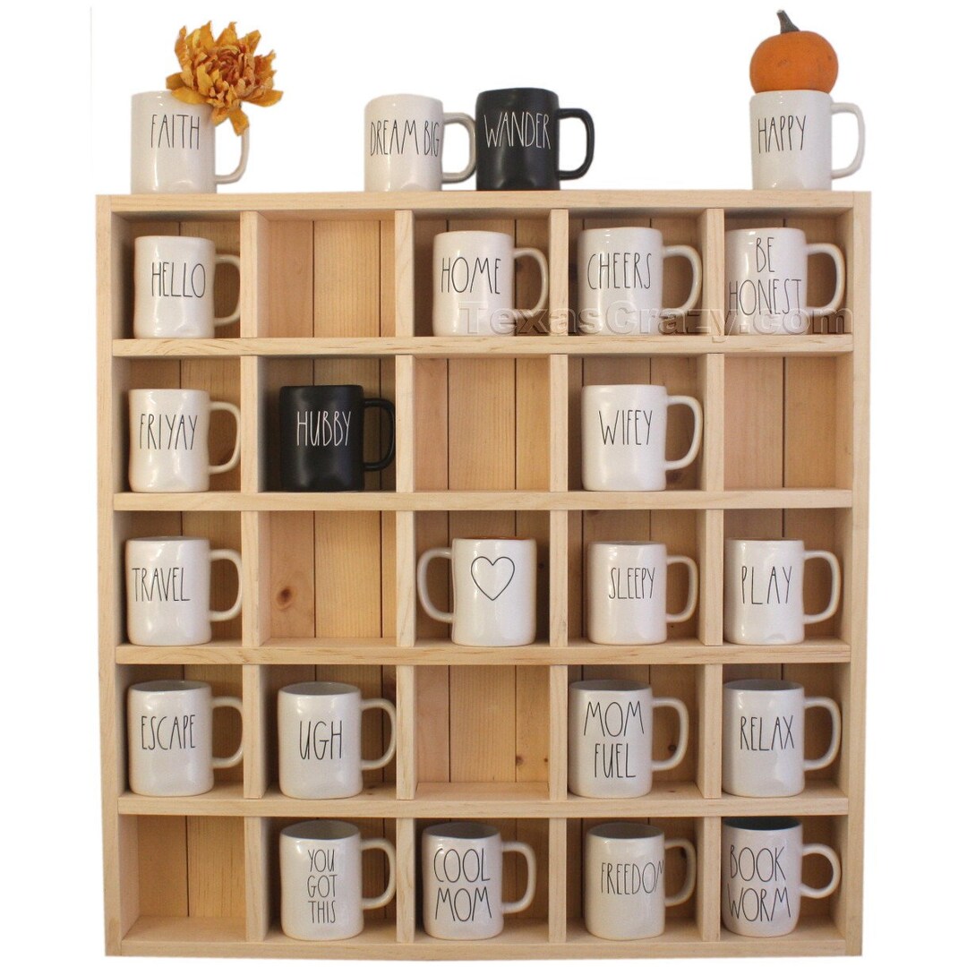 New Pine Oversize Coffee Mugs Storage Cubby 28 Custom Sizes Fits Large
