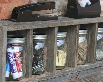 Canning Jar Cubby for Pint Openings - Choose from 31 custom sizes - Storage for 16 oz Mason type jars - Reclaimed Wood