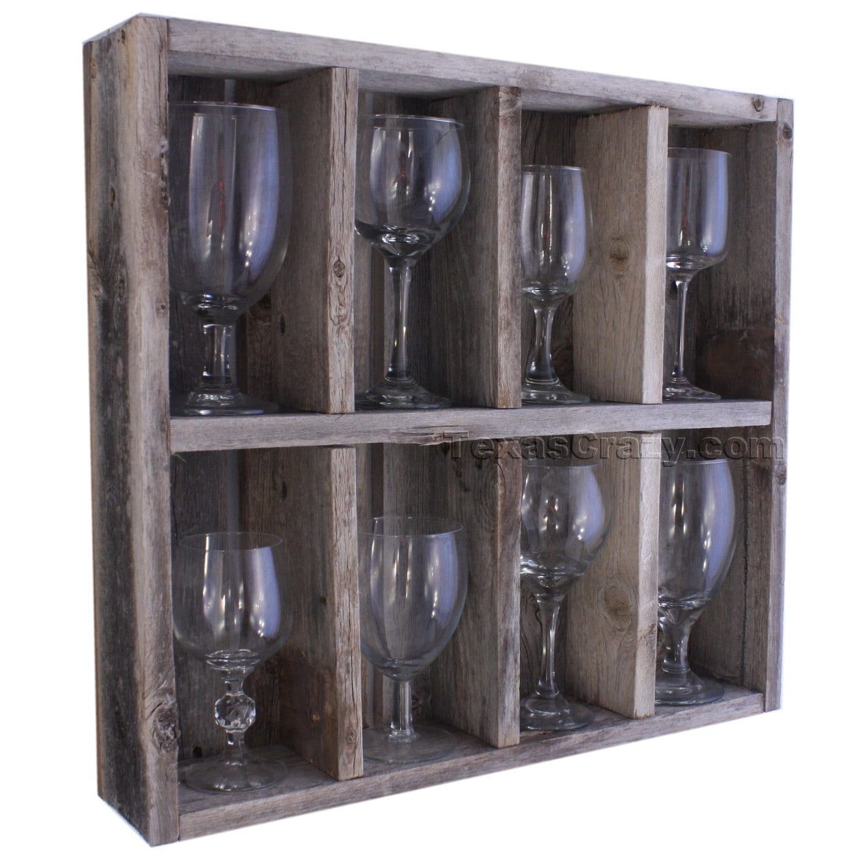Wall Mounted Shelf Wine Glass Holder Cubby Shelving Storage Rack- Choose From 18 Sizes - Reclaimed Wood Kitchen Decor Lover Gift