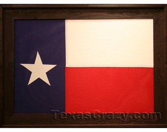 Lone Star Framed 3 x 5 foot Texas Flag in Dark Barnwood
