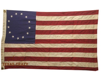 Bandera de Betsy Ross de 4 x 6 pies, algodón antiguo, bandera histórica estadounidense, decoración patriótica