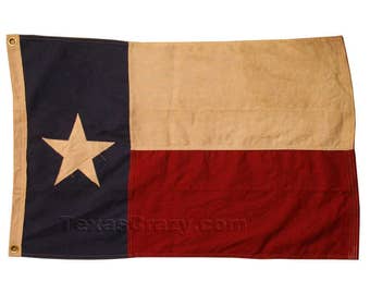 Large Tea Stained Texas Flag 4 x 6 Foot Antique Style Wall Art Decor for Home or Office