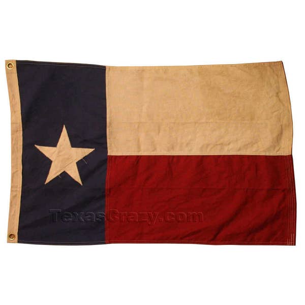 Large Tea Stained Texas Flag 4 x 6 Foot Antique Style Wall Art Decor for Home or Office