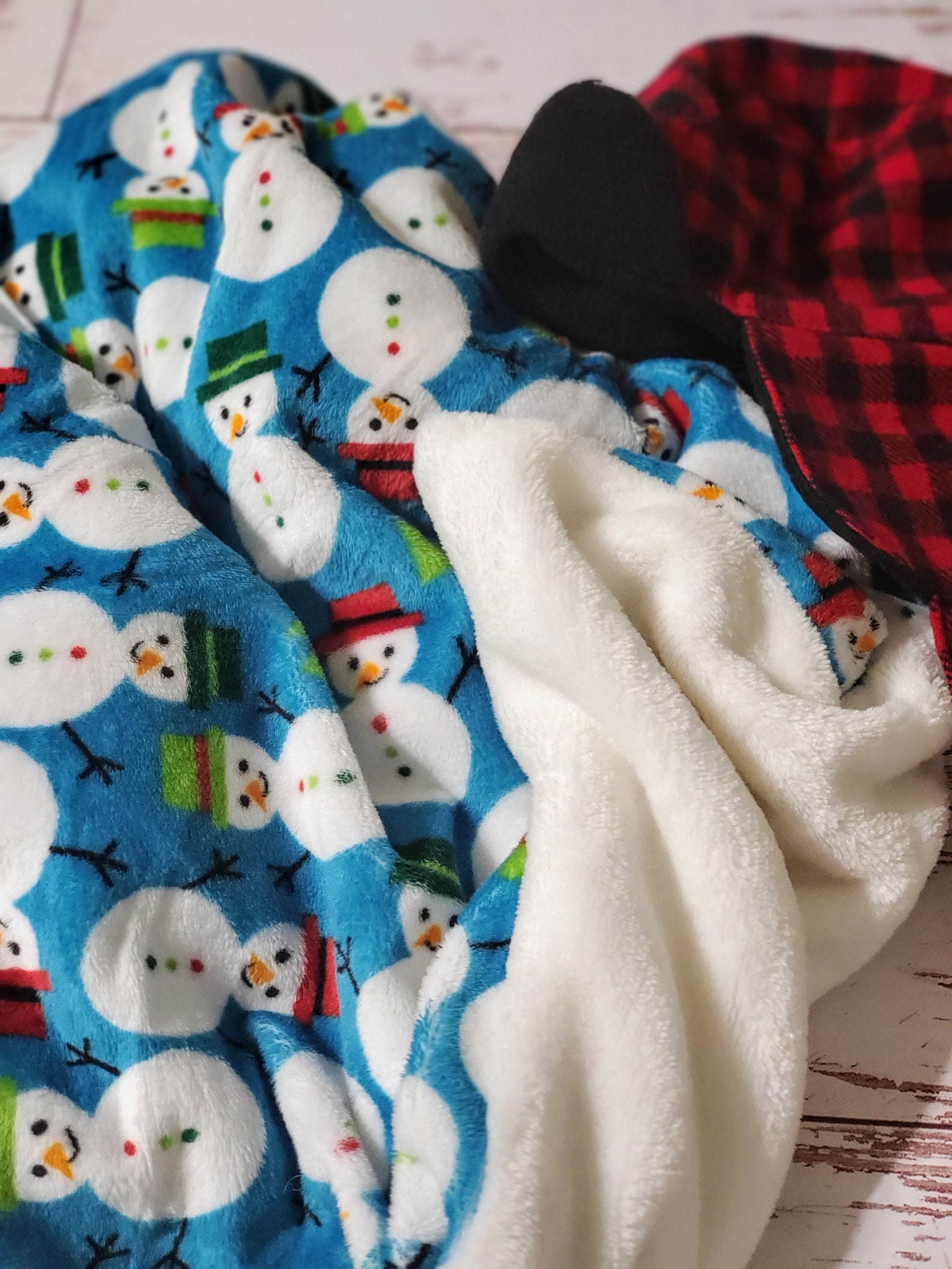 Minky Snowman Blanket Snowman Stroller Blanket Holiday Etsy