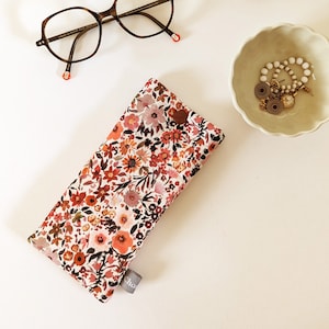 Étui à lunettes matelassé - 2 tissus fleuris au choix