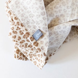 Foulard double gaze léopard beige