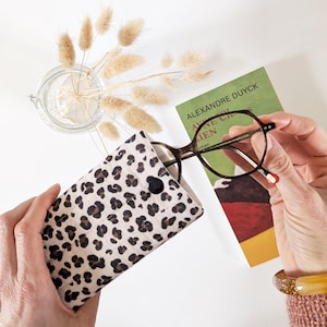 Etui à lunettes souple matelassé Léopard noir