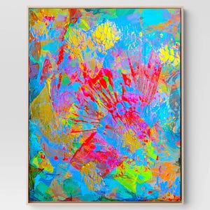 Abstract Textured Canvas Art – Modern Wall Décor  Original painting red Flower Wall Art Painting On Canvas, Wall Art, Home Decor 20 x 16
