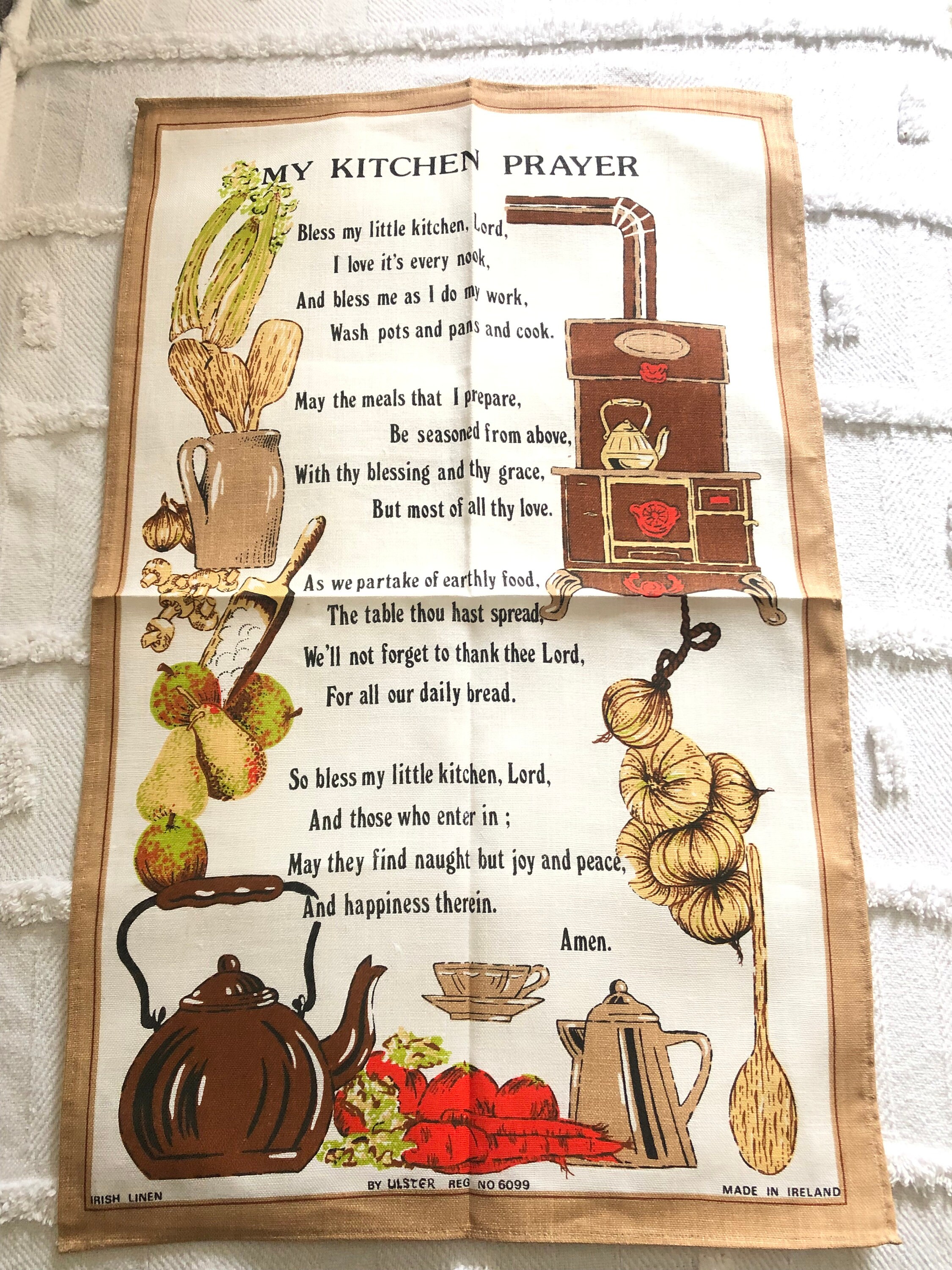 Vintage Tea Towel, Unused Linen, Ulster Weavers, My Kitchen