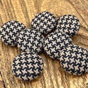 Black Buttons, Twill Suit Buttons, Fabric Covered Buttons, Pack of Buttons  