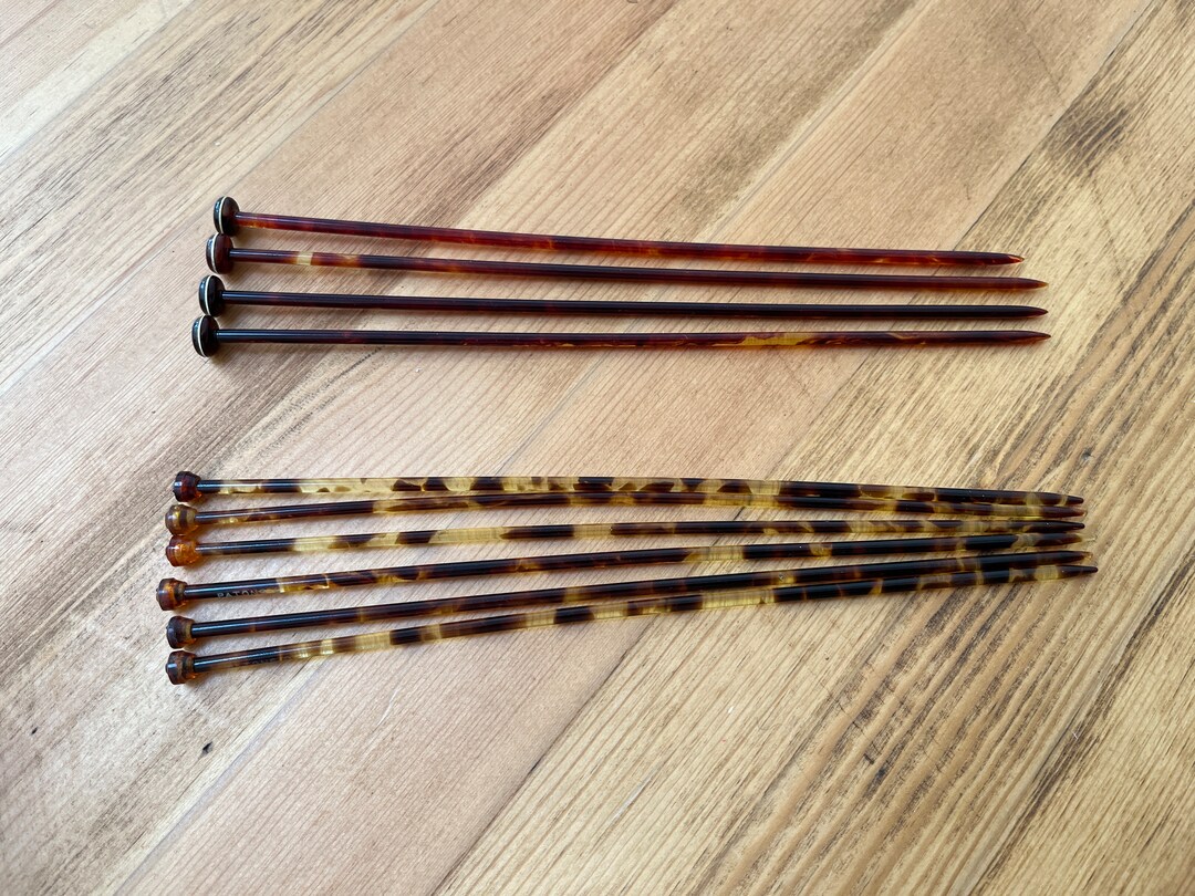 Vintage, Faux Tortoise Shell Knitting Needles, Australian Needing